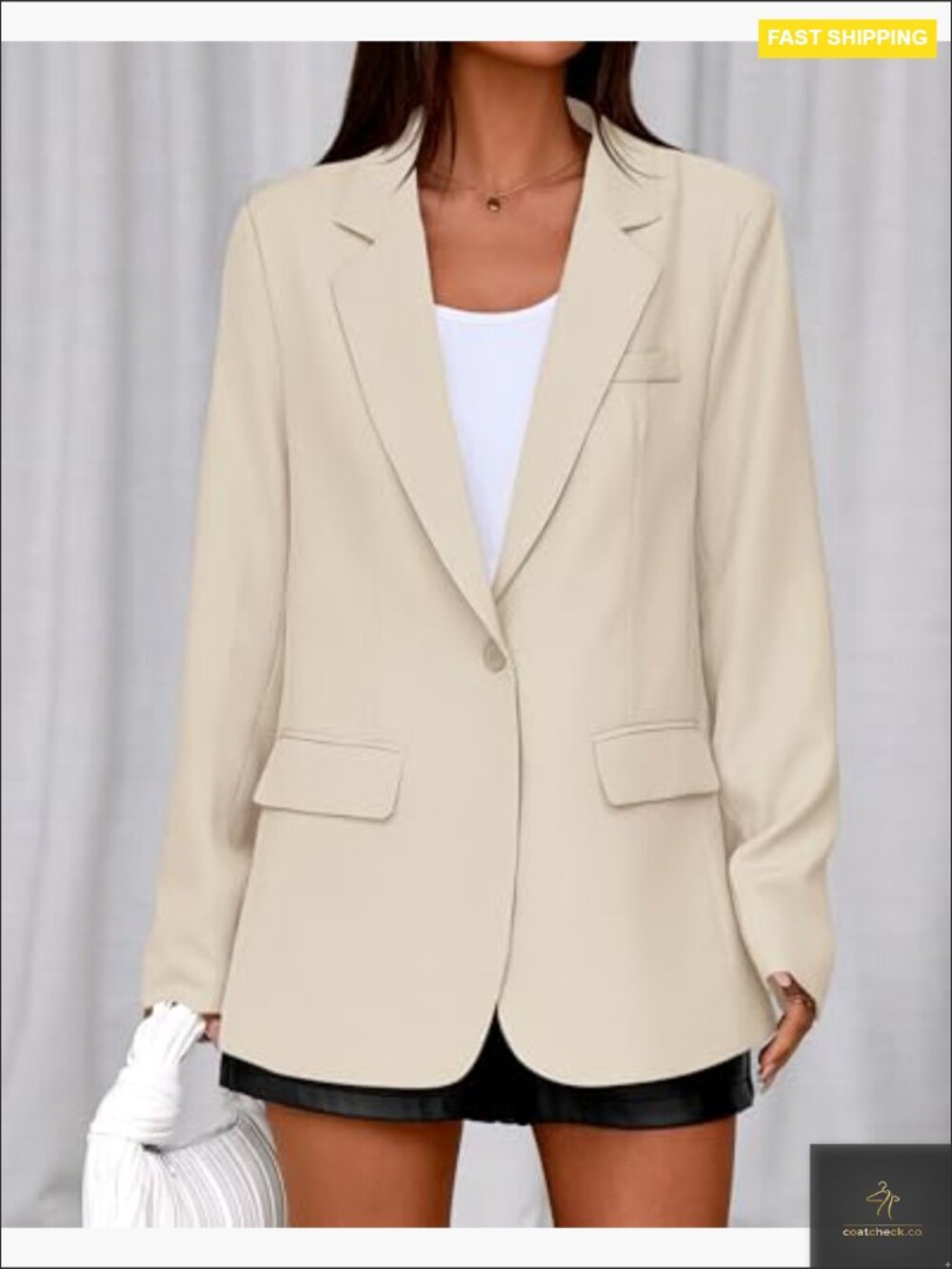 Oversized Blazer Open Front Business Casual Work Office Suit Jacket Classic - Picture 5 of 7